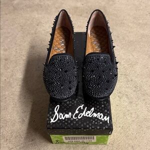 Sam Edelman Black Embellished Women's Loafers